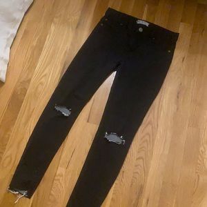 Free People High Rise Busted Knee Jeans